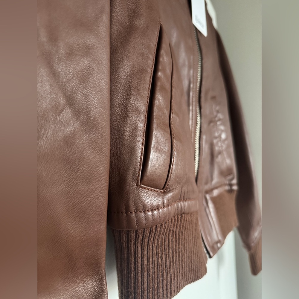 NWT QUINCE 100% Washed Leather Bomber Jacket - Picture 10 of 16